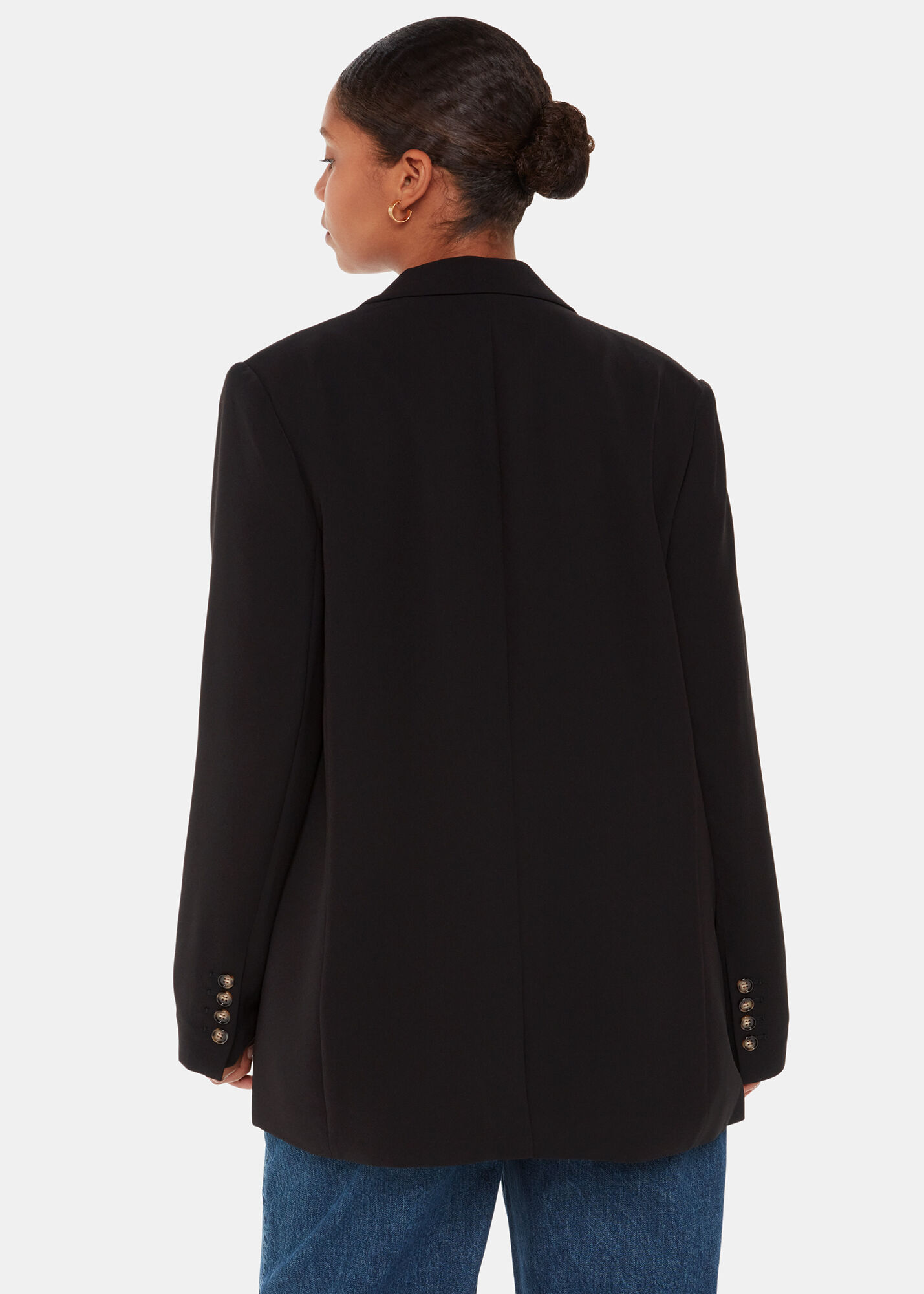 Black Crepe Boyfriend Blazer